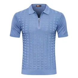 Polos Męski miliarder Oechsli Koszula Silk Snake Skin Męska Summer Summer Short Rleeve Cienka moda biznesowa Wysoka jakość duży rozmiar M-5xl 230412