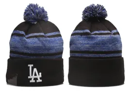 Berretti Dodgers Berretto Los Angels Berretto Lana Caldo Sport Cappello lavorato a maglia Baseball Squadra nordamericana A strisce Linea laterale USA College Cuffia con risvolto Uomo Donna a8