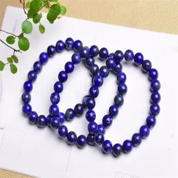 Strand 1pcs Lapis Lazuli Bracciale Bracciale Naturale Crystal Stone Blue Gioielli per donne estate 8mm