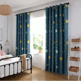 Vorhang 2 teile/satz Für Wohnzimmer Kinder Schlafzimmer Cartoon Raumschiff Gedruckt Voile Kinder Vorhänge Stoff Tüll Cortinas