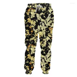 Men's Pants Golden Brown Leaf Sweatpants Baroque Trendy And Cool Quick-dry Suitable Casual Oversized Sport Jogger Men/women IFPD