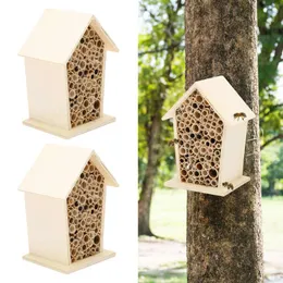 Outros suprimentos de jardim 2pcs de madeira de madeira de madeira sala de abelha el abate de ninhos de caixa de insetos abrigo para decoração de ferramentas de jardim equipamento de apicultura 230412