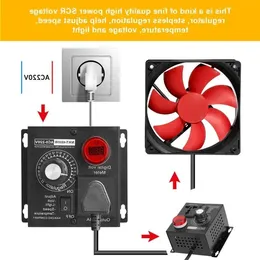 SCR Electronic Voltage Regulator Dimning Dimmers Motor Speed ​​Controller 4000W 220V Single Fras Motor Fan Speed ​​Controller IFRPE