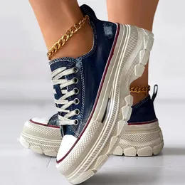 GAI Dress Chic INS Fashion Lace-up Platform Casual Canvas Sneakers Scarpe vulcanizzate da donna 231110