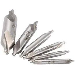 Freeshipping 6Pcs/lot Combined Center Drills 5/3/25/2/15/1mm HSS Drill Bits Set Countersinks 60 Degree Angle Bit Set Tool Fkmve