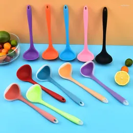 Spoons Small Thickened Silicone Spoon Tableware Japanese Kitchen Saucepan Ramen Noodles Ladle Tablespoons Chinese Soups Catering Scoop