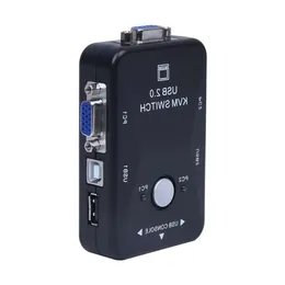 Allt-i-ett Mini 2 Ports KVM Manual Switch Box Adapter W USB Connector Luxeu