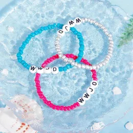 Strand 7PCS Stretch WWJD Bracelets Teen Girl Summer Religious Gifts