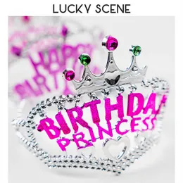 Cappellini per feste Festa di compleanno Corona in plastica galvanizzata Tiara Principe Principessa Tiara Fascia per bambini Corona S01588 W0413