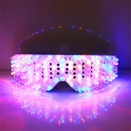 Party Masks Full Color Led Luminous Glasses Can Change 7 Colors Flashing Halloween Party Mask Light Up Eyewear For DJ Club Stage Show 231113