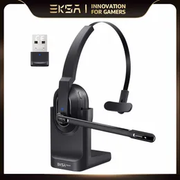 Telefon komórkowy słuchawki EKSA H5 Bluetooth 5 0 słuchawki PC Słuchawki bezprzewodowe 2 MICS EKS z Podstawą ładowania Dongle USB do biura 230412