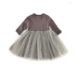 Girl Dresses Children's Princess Dress Combination Five Point Star Mesh Long Sleeve Kids For Girls Costumes Wedding Birthday