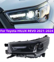 Toyota Hilux Revo 20 21-2024 헤드 라이트 업그레이드 DRL 전면 램프 LED 런닝 턴 턴 신호 프로젝터 렌즈 자동 액세서리의 LED 헤드 라이트