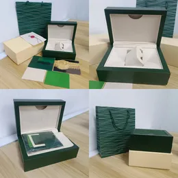 Green Rolex Watch Box luksusowe pudełka zegarkowe dla mężczyzn oryginalne wewnętrzne i zewnętrzne zegarek dla kobiet case menJ Watch Watch Green Case Brochure Akcesoria Certyfikat torebka Certyfikat