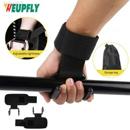 Wrist Support 1Pair Adjustable Weight Lifting Hook Gloves Strong Steel Hook Grips Straps Strength Training Fitness Wrist Support Lift Straps zln231113