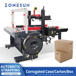 ZONESUN Sigillatrice automatica per cartoni Nastratura di casse Reggiatura Attrezzatura per imballaggio Sistema di inscatolamento Razionalizzazione della produzione ZS-ACS1