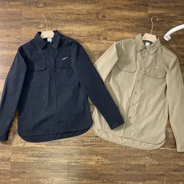 Designer de jaqueta masculina Bordado de cor sólida NK Imprimir camisa polo de mangas compridas