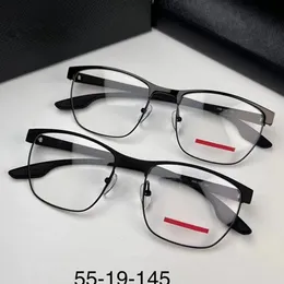 24クラシックルクスデスメンスポーティビッグリムオプティカルフレームL50軽量55-19-145処方ゴーグルフルセットケース用眉板メタル眼鏡