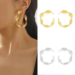 Creolen Mode Kreatives Design Unregelmäßige Spirale Verdreht Für Frauen Personalisierte Metall Große Damen Party Schmuck