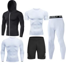 Herrspårskomprimering som körs Set Football Basketball Cycling Fitness Sport Wear Kits Tonåring Tight Breattable Jersey 230412