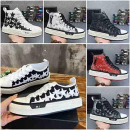 AM Stars Court Sneakers Projektant Mężczyźni SKEL TOP Niski Sneakers Luksusowe skórzane płótno wysokiej jakości wysokie buty Rozmiar 39-46 Ami Amiirie Amiiri Imiri PSO9