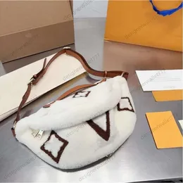 Lüks Bayan Tasarımcı Çantası Louiseits Kış Teddy Fuzzy Bel Göğüs Çantaları Viutonits Crossbody Lamb Yün Yumuşak Kürk Bumbag Omuz Kemer Çantaları Yüksek Kalite