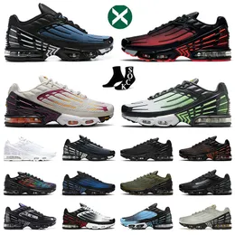 MENS TN 3 PLUS TUNED III RUNNskor Storlek 12 TNS Parachute Crater Deep Royal Trainers Noir Triple Black Wolf Grey White Aquamarine Hyper Blue Women Sneakers