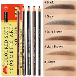 Eyebrow Enhancers 12pcs/box 1818 Eyebrow Pencils Waterproof Soft Long-lasting Natural Painting Eye Brow Tools 5 colors Trimming Eyebrow Makeup Pen 231113