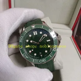 Real Picture With Box Automatic Watch for Mens 300m 42mm Green Dial Ceramic Bezel Rubber Bracelet 8800 Movement Mechanical Dive 007 Sport Watches Wristwatches