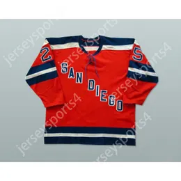 Maßgeschneidertes Eishockeytrikot von Gene Peacosh San Diego Mariners, neu, oben genäht, S-M-L-XL-XXL-3XL-4XL-5XL-6XL