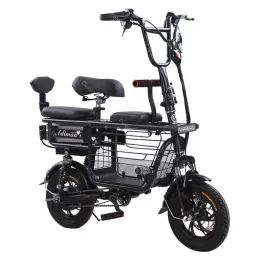 Elektriska cyklar Vuxna 2 hjul Elektriska cyklar 12 tum 48V 350W avtagbart batteri Mini Parent-Child Foldbar Electric Scooter