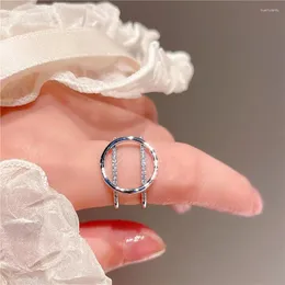 Anéis de cluster Micro Pave Círculo Cúbico para Mulheres Delicado Simples Etrendy Jóias de Luxo Bijoux