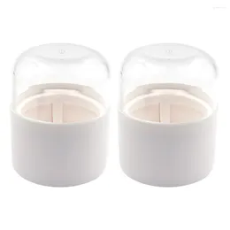 Makeup Sponges 2 st Clear Container Beauty Sponge hyllor Powder Puff Case Cotton Pads Holder Stöd Blender Egg