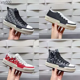 AM Designer COURT HI sneaker Shoes Men white bule Runner Men STARS Courts HIGH out door shoeTop Low PRINTED CANVAS SLIPON Trainer pa KD9C