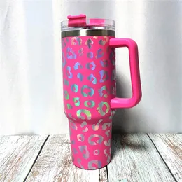 LEOPARDO UV 40oz Manusedodlers 1200ml Braçadas de água em aço inoxidável de aço inoxidável copos de bebida coloridos Tumbler isolado de parede dupla por ar A12