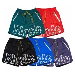 Shorts rhude Shorts Sommermode Strandhose Männer hochwertige Streetwear rot blau schwarz lila Hosen Herren kurze Größe: S-XL