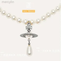 Diseñador Viviene Westwoods Westwood Emperatriz Viuda Saturno Mismo Collar de Perlas Barrocas Pendientes Gotas de Agua