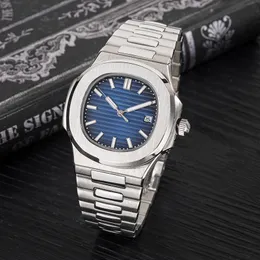 Relógios automáticos de no1men 5711 tira de prata azul aço inoxidável Mechanical Montre de Luxe Watchwatch