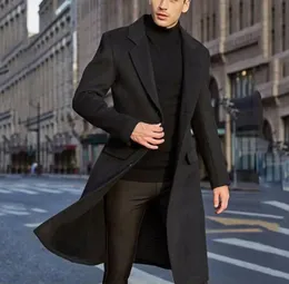 Herren Wollmischungen Marke Herrenmantel Britische Männer Lange Windjacke Lässiger Wollmantel Mann Business Wollmantel Outwear Größe S - 3XL 231113