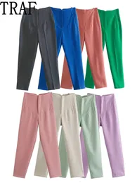 Женские штаны Capris Traf штаны для женщин -брюк с высокой талией.