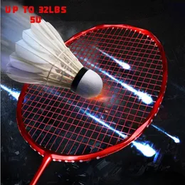 Racchette da badminton Racchetta da badminton integrata professionale in carbonio 5U Racchetta a volano singola offensiva ultraleggera per allenamenti fino a 32 libbre 231102
