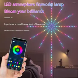 Night Lights Fireworks Light Band RGB Bluetooth LED Strip Magic Color Ambient Holiday Party For Home Bedroom Decor Luminaire Gift