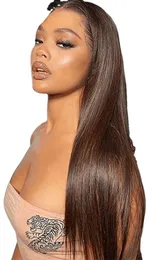 14-30インチハイライトウィッグヒューマンヘアHDレースフロントウィッグGlueless Preplucked Wig Colored Bone Straight Lace Front Wigs Synthet