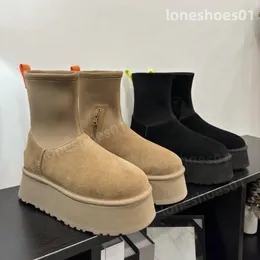 W klassiska Dipper Boot Snow Boots Dipper för kvinnor Vinter Nya elastiska smala stövlar med fashionabla och mångsidiga sidospisar plysch och tjocka bomullsskor penna