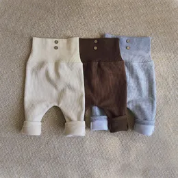 Hosen Baby Baumwolle Hosen Mit Knopf Herbst Winter Fleece Hose für Jungen und Mädchen Kleinkind Kleinkind Feste Kleidung 0-2Y 231113