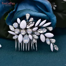 مقاطع الشعر Topqueen Opal Rhinestone Combs for Bridal Accessories Woman Bridesmaid Cypdress Party Clip HP318