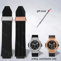Andra modetillbehör Watchband för Big Bang Silicone 25*19mm vattentät herrklocka Strap Chain Watch Accessories Gummi Armband Wristband J230413