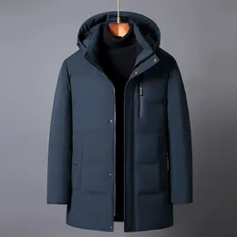 Men s Down Parkas Winter Coat 2023 Casual Middle Aged Men Jacket Huven tjock varm Högkvalitativ vit Duck 231113