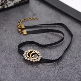 Роскошные ювелирные украшения чокеры дизайнерский алфавит черное веревочное ожерелье импортируемое симуляция алмаза жемчуга.
