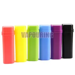 Colorful Plastic Smoking Cigarette Double Joint Holder Cases Storage Box Portable Innovative Lighter Housing Opening Flip Cover Moistureproof Stash Case